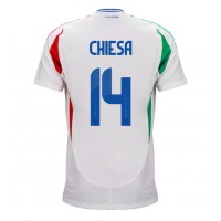 Fotbalové Dres Itálie Federico Chiesa #14 Venkovní ME 2024 Krátký Rukáv